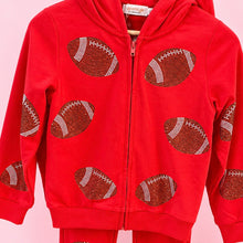 Load image into Gallery viewer, Girls Rhinestone Football Hoodie Set

