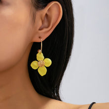 Load image into Gallery viewer, Acrylic Floral Dangle Hoop Earrings
