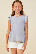 Load image into Gallery viewer, Girls Washed Ribbed Flutter Sleeve Knit Tank
