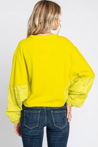 Washed  Batwing Sleeve Oversized Top