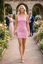 Load image into Gallery viewer, 3D Crochet Lace Floral Mini Dress
