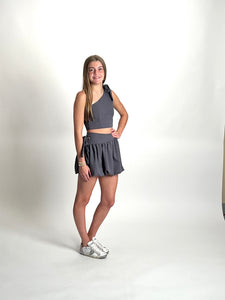 Grey One Shoulder Set