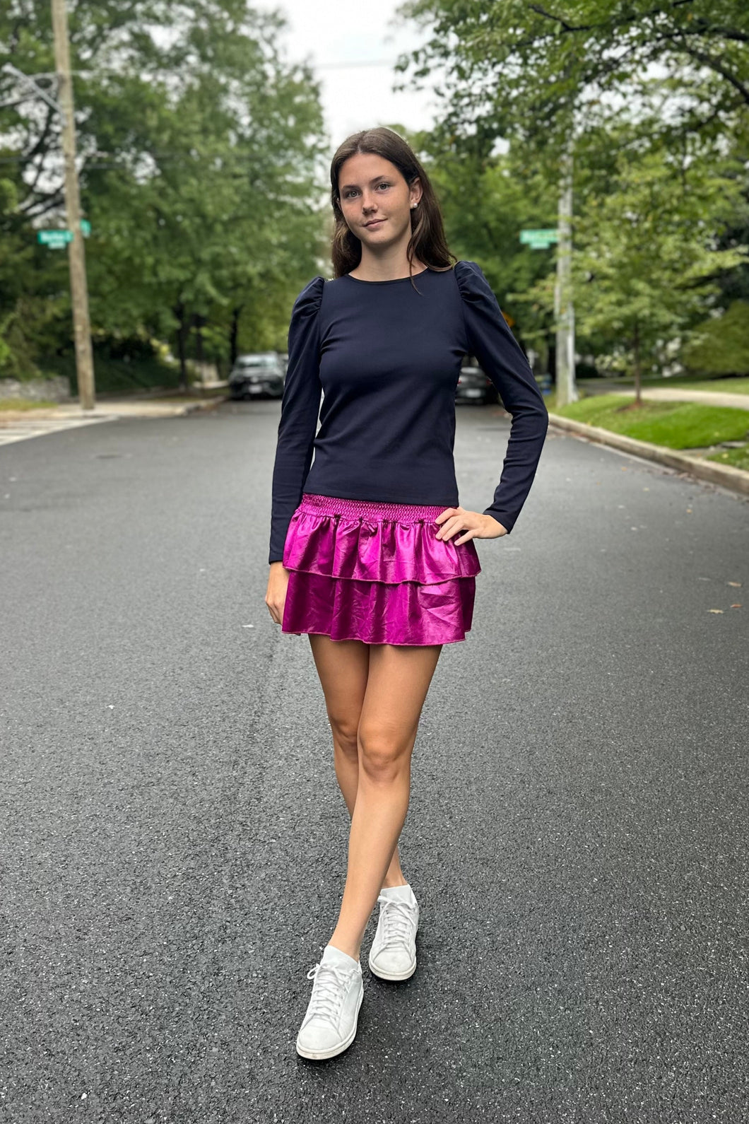 Fushsia Ruffle Skort