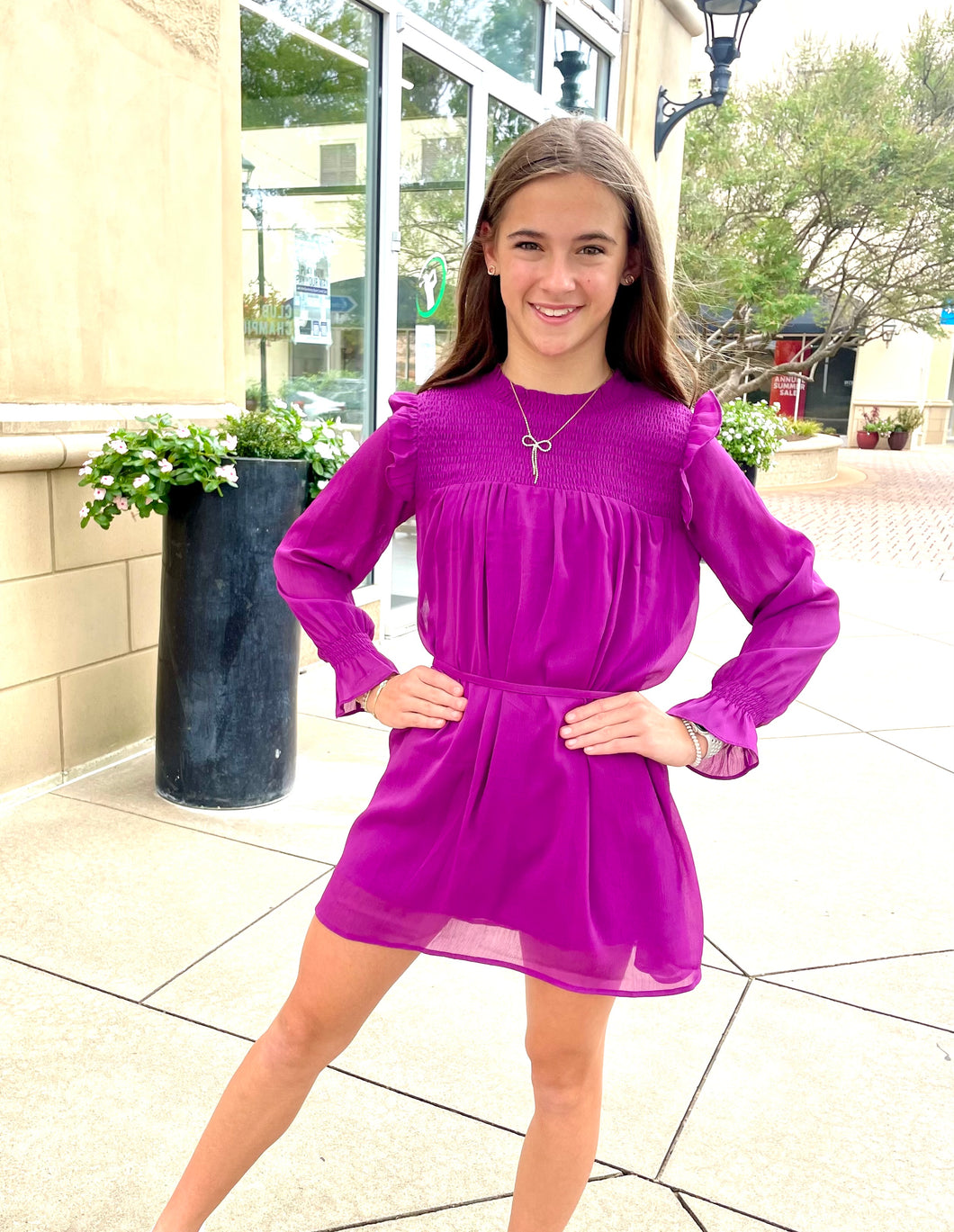 Girls Smocking Puff Dress