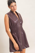 Load image into Gallery viewer, Faux Leather Zip Dress
