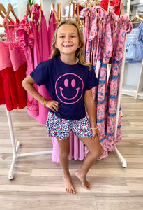 Smiley Face Navy Tee