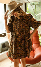 Load image into Gallery viewer, Leopard Button Down Dress
