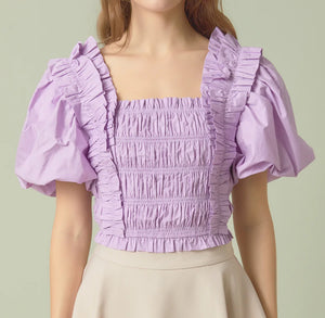 Smocked Puff Top