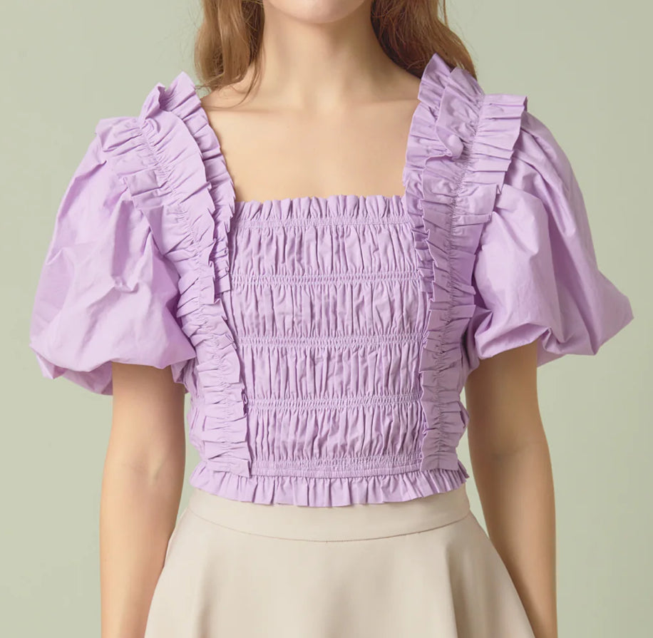 Smocked Puff Top