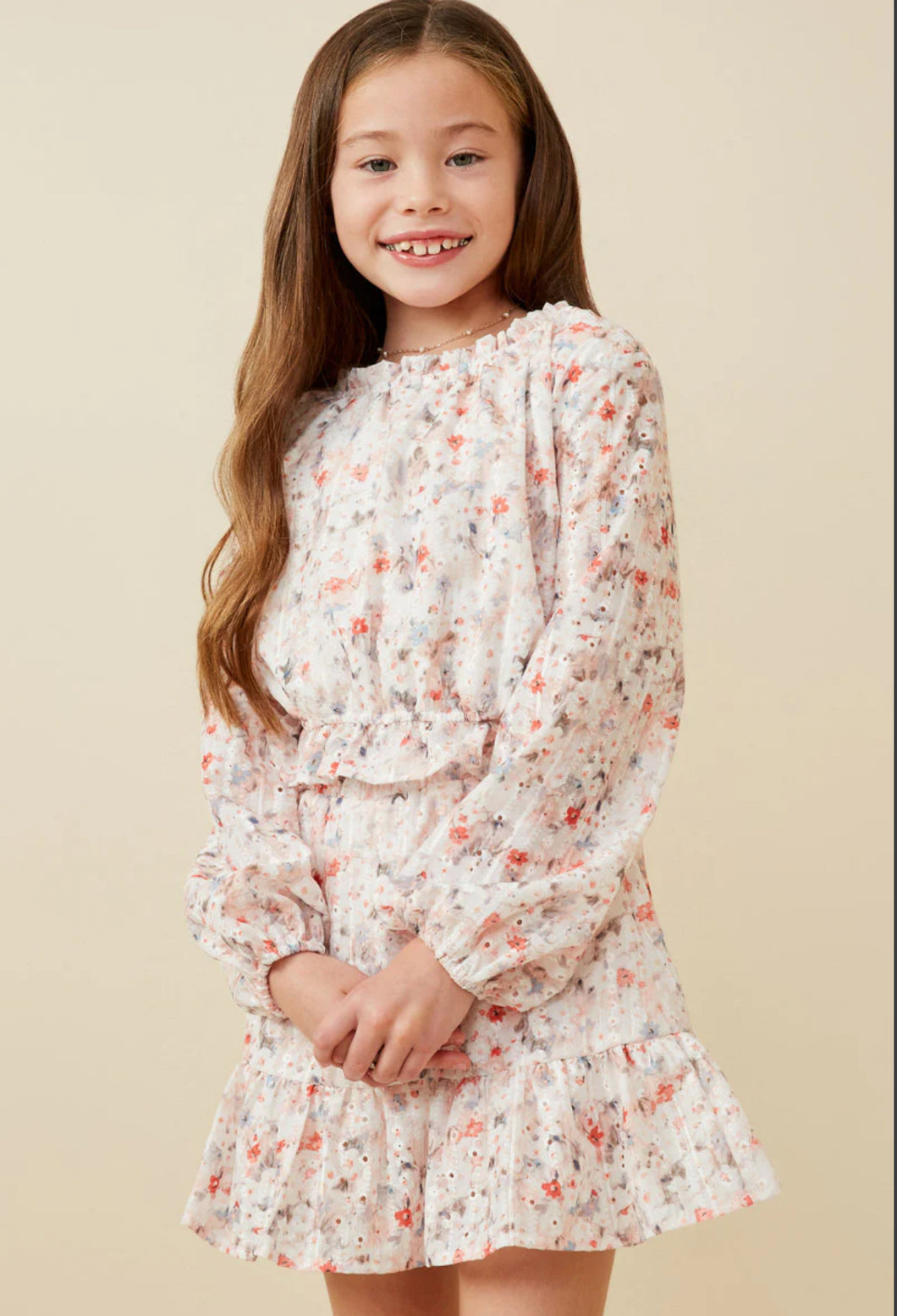 Eyelet Pink Floral Set