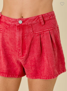 Red Washed Denim Short Jr.