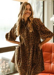 Leopard Button Down Dress