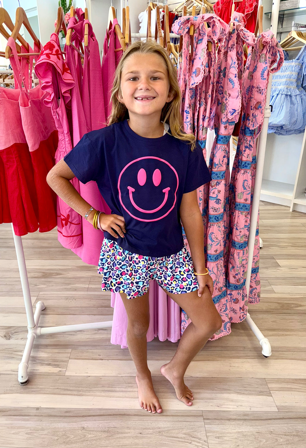 Smiley Face Navy Tee