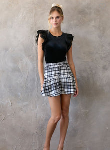 Plaid Ruffle Skort