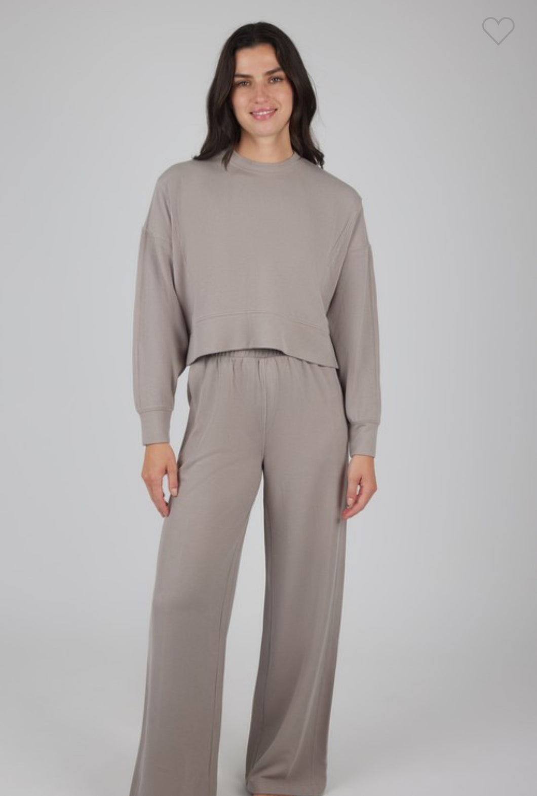 Scuba Rib Pullover and Wide Leg Pant Set