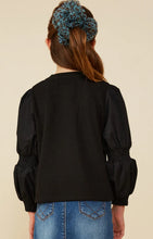 Load image into Gallery viewer, Black Peasant Sleeve Top
