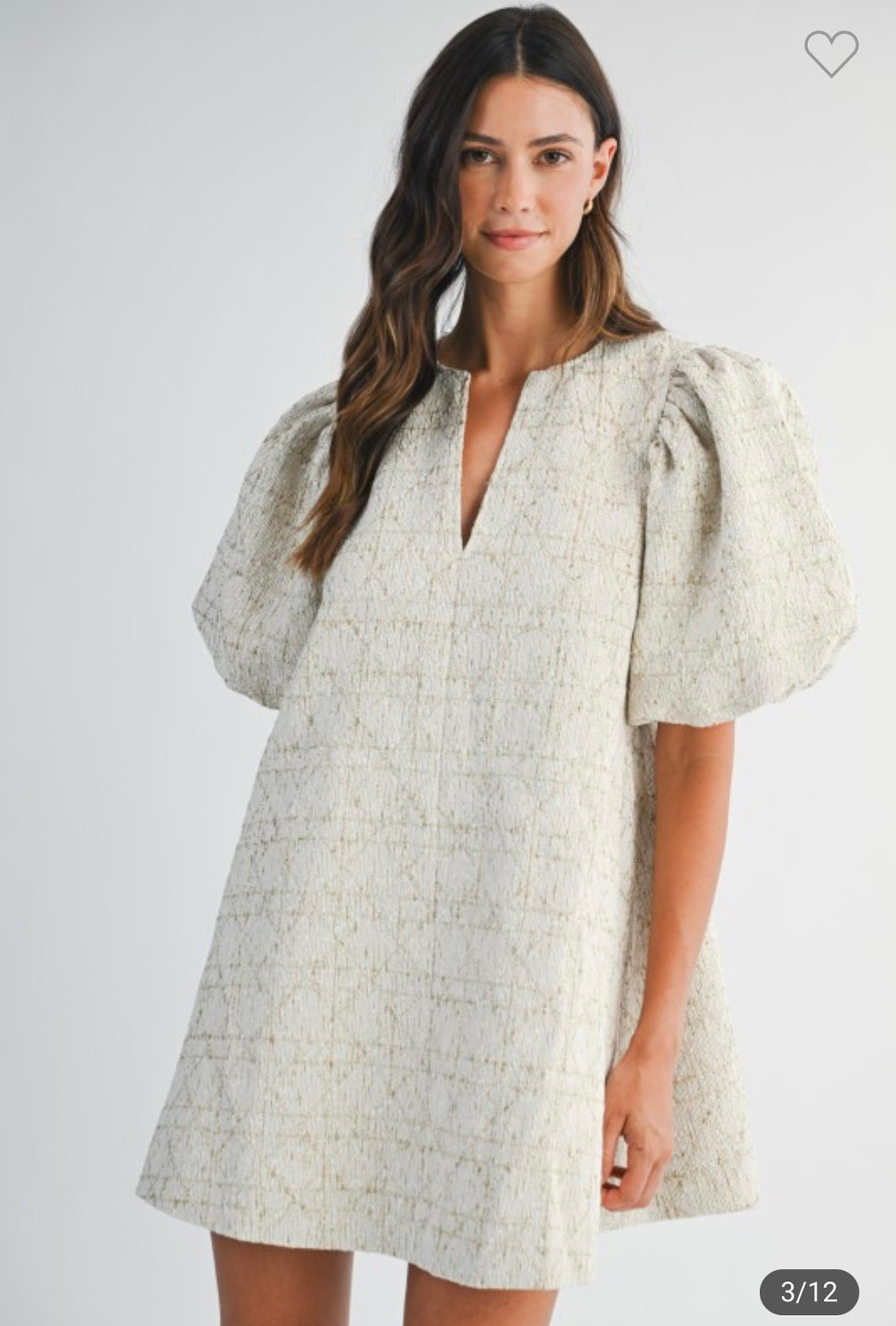 Tweed Puff Slv Dress