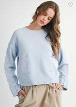 Load image into Gallery viewer, Blue Crew Pocket Sweater
