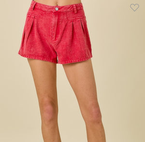 Red Washed Denim Short Jr.