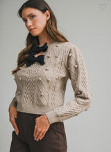 Load image into Gallery viewer, Cable Sweater with Bow
