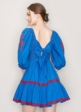 Load image into Gallery viewer, Embroidered Puff Sleeve Mini Dress
