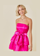 Load image into Gallery viewer, Ruffle Mini Hot Pink  Dress
