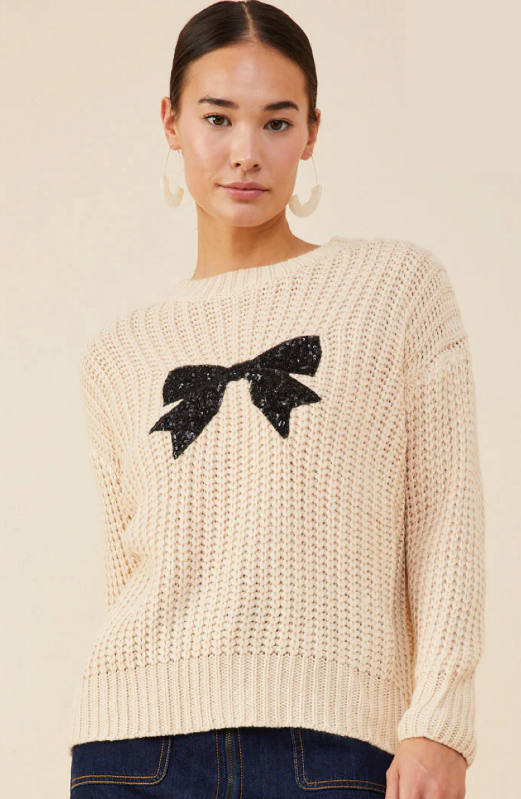 Sequin Bow Sweater