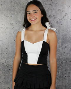 Black and White Crop Top