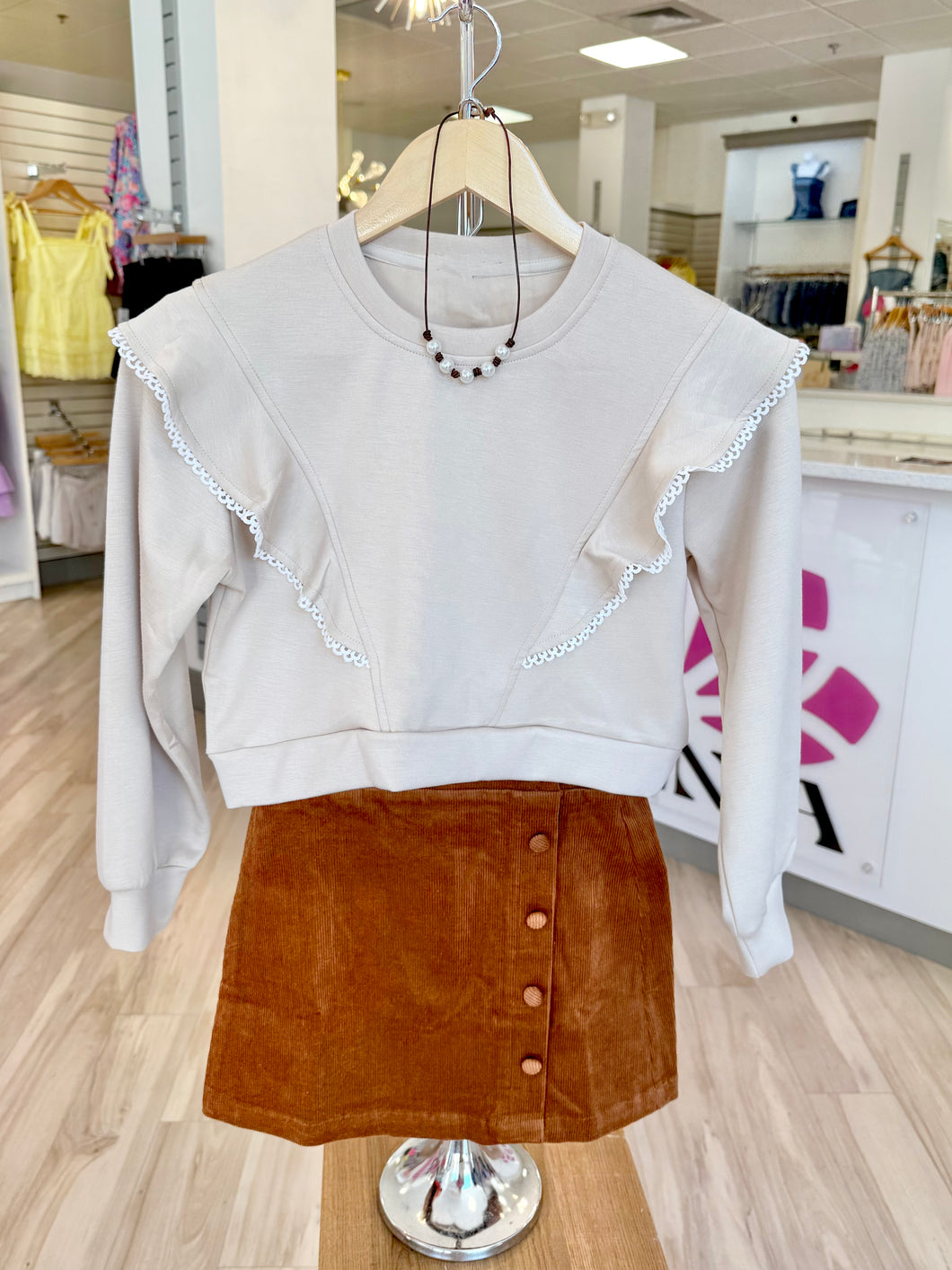 Livvy Ruffle Sweatshirt