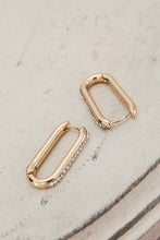 Load image into Gallery viewer, RHINESTONE HUGGIE HOOP EARRINGS
