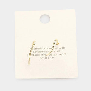 Cz Snake Drop Sterling Silver Post Earrings