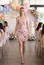 Load image into Gallery viewer, 3D Floral Crochet Lace Mini Dress With Tie-Strap
