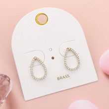 Load image into Gallery viewer, Stone Paved Open Teardrop Stud Earrings
