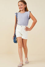 Load image into Gallery viewer, Girls Washed Ribbed Flutter Sleeve Knit Tank
