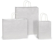Load image into Gallery viewer, White Kraft Paper Shopping Bags
