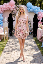 Load image into Gallery viewer, 3D Floral Crochet Lace Mini Dress With Tie-Strap
