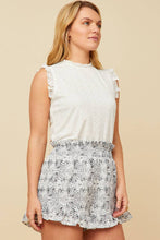 Load image into Gallery viewer, Womens Knit Eyelet Ruffle Detail Tank
