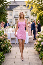 Load image into Gallery viewer, 3D Crochet Lace Floral Mini Dress
