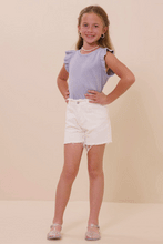 Load image into Gallery viewer, Girls Washed Ribbed Flutter Sleeve Knit Tank
