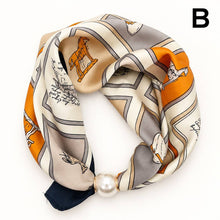 Load image into Gallery viewer, Silk Feel Pearl Magnetic Clasp Scarf Necklace | 40NK9802
