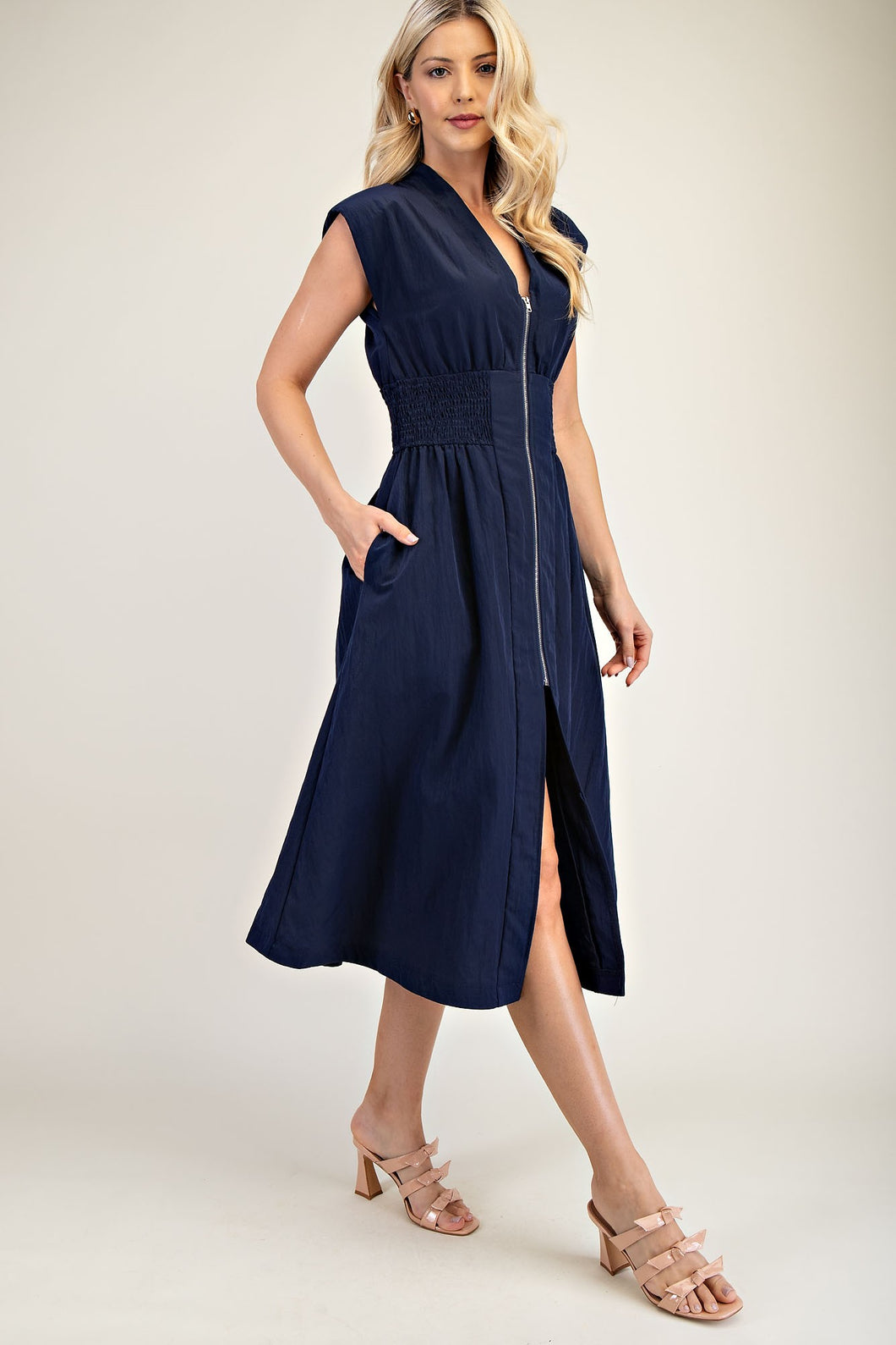 V-Neck Midi Dress