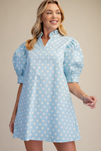 Load image into Gallery viewer, Sky Puff Sleeve Mini Dress
